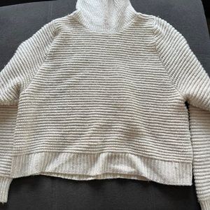 Madewell white crop knit sweater